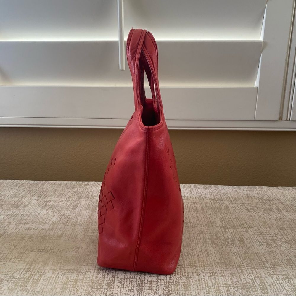 Bottega Veneta Deep Red Small Intrecciato Regent Tote Bag with COA. VGUC! - Picture 4 of 16